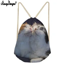 Известный бренд, пара, сумка на шнурке, 3D милый кот, печать на заказ, портативная Мужская обувь с карманами, сумка, Женская дорожная сумка, качественная жизнь