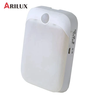 

ARILUX Night Lights Sensor Light PIR Motion Sensor DC5V 6 LED Night Lamp USB Rechargeable Wall Light for Indoor Closet Cabinet