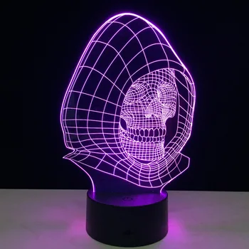 

3D LED Skull Lamp 7 Color Visual Night Lights For Kids USB Table Lampara Lampe Baby Sleeping Nightlight Usb Gifts Bedside Decor