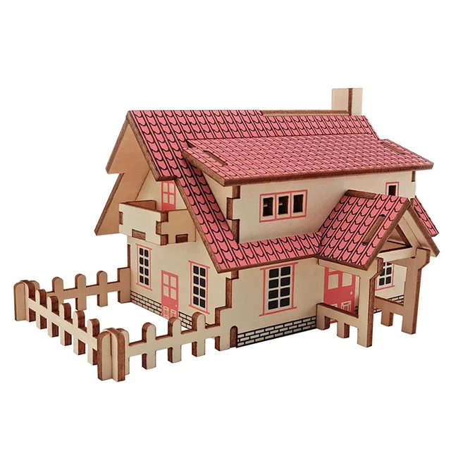 DIY 3D Wood Puzzles House Toys Kits Romantic House Educationnal Toy