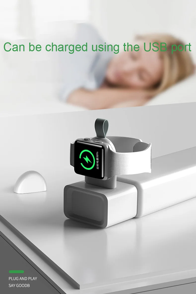 

Portable Mini Wireless Charging For Watch Charger Adapter Magnetic USB Dock Pad for Watch Series 1 2 3 4