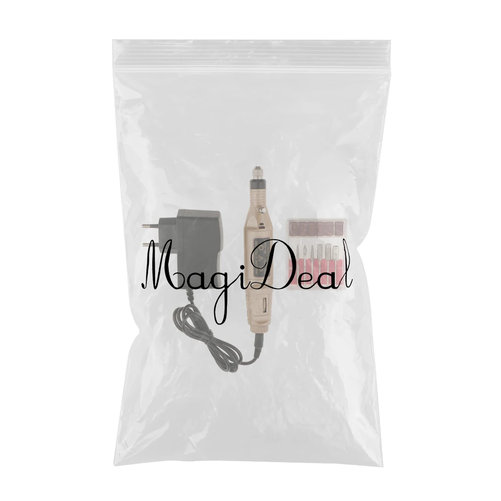 Hot Sale Protable Mini Electric File Nail Drill Manicure Machine Kit Set EU Plug Gold high quanlity