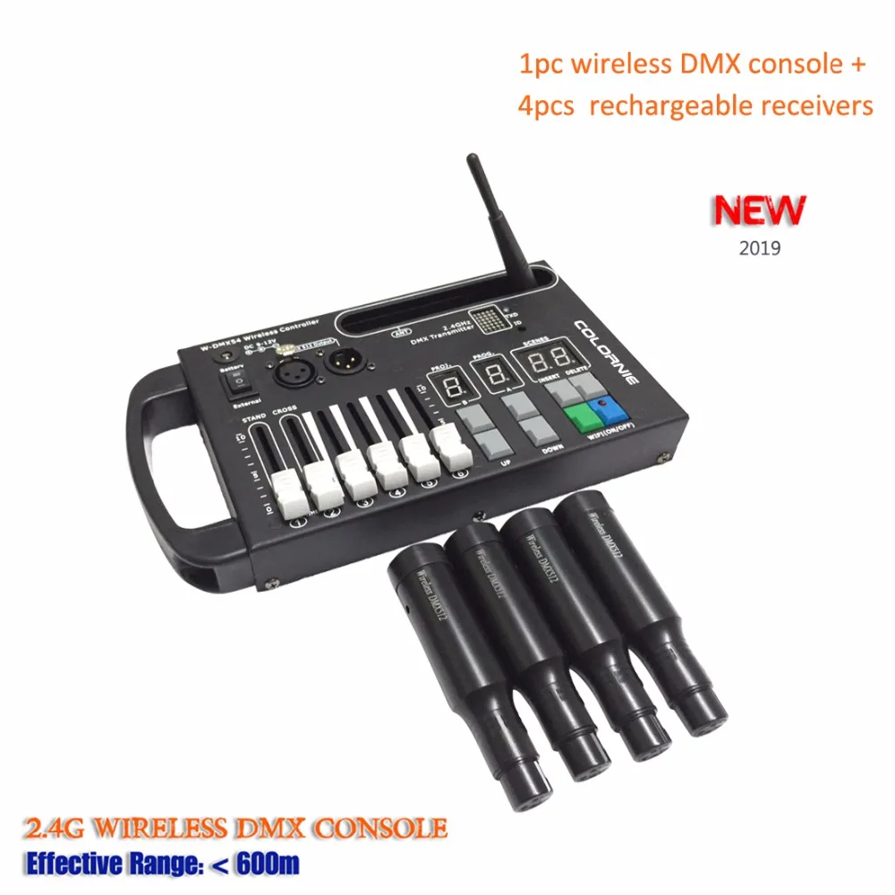 Новая система 2019 1 шт. беспроводной контроллер DMX 54CH и 4 встроенных перезаряжаемых