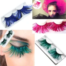 Перо Поддельные ресницы для наращивания маскарадный сценический художественный Преувеличение искусство магнитные накладные Ресницы cilios Макияж Красота Рождество