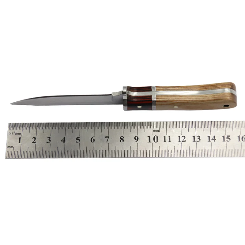 Yalku маленький прямой нож из нержавеющей стали с цветной деревянной ручкой, инструмент для отдыха на природе, инструмент для барбекю