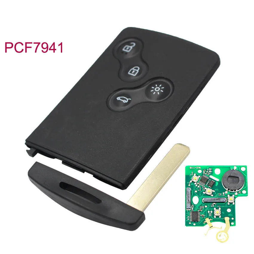 Key Fob 4 Button 433Mhz PCF7961 for Renault Megane 3,Scenic 3,Clio 4 2009-2014