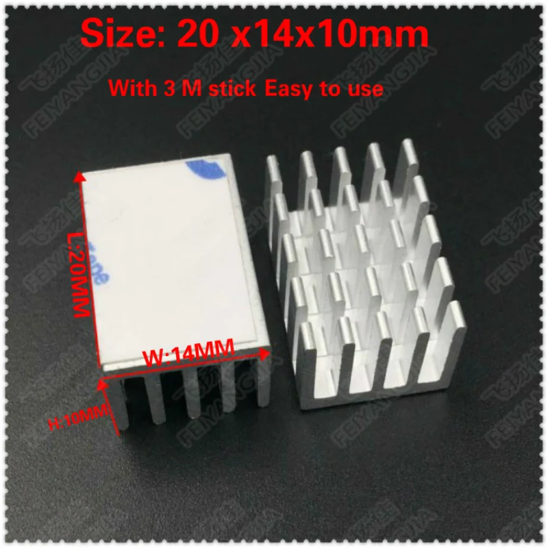

(Free shipping) 50 pieces Aluminum Chipset Heatsink Radiator 20mmx 14mmx 10mm
