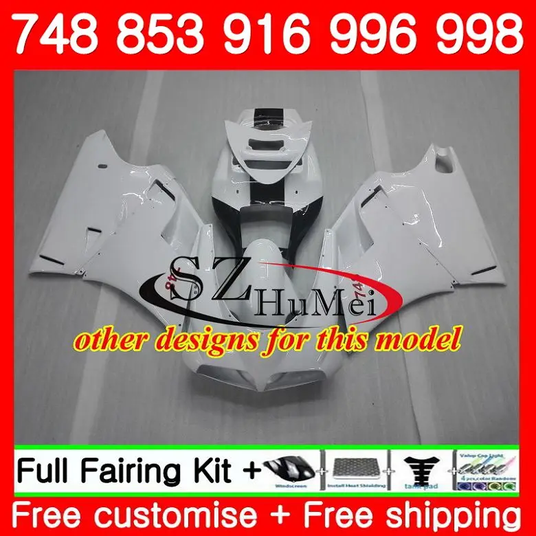 Корпус для DUCATI 748 853 916 94 95 96 97 98 99 00 01 02 белый красный 97SH12 996 998 S 1994 1996 1998 1999 2000 2001 2002 обтекатели