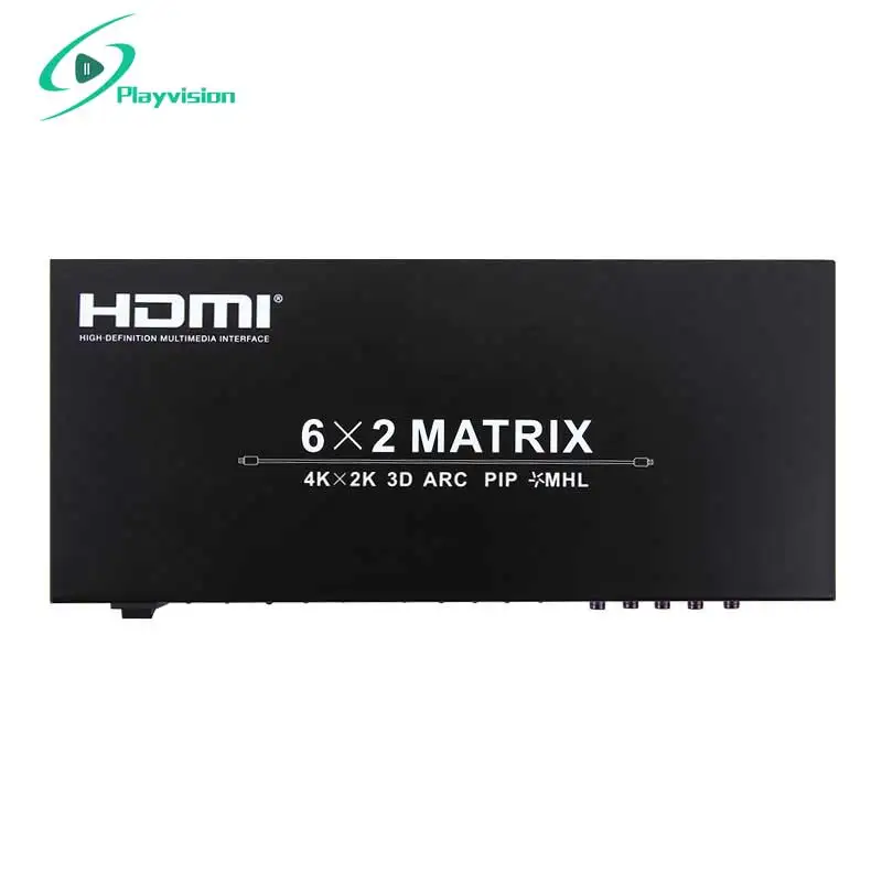 

Ultra-high resolution HDMI matrix 6X2 6 in 2 out, HDMI1.4V 3D 4kX2K Compatible with all HD equipment