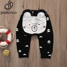 Pudcoco/милые штаны-шаровары с рисунком для маленьких мальчиков штаны-леггинсы для маленьких девочек повседневные штаны для малышей