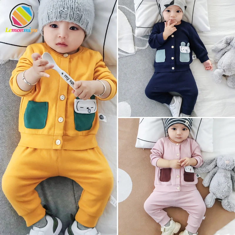 

Lemonmiyu Newborn Baby Boy Girl Clothes Spring Autumn Cartoon Baby Sets For Boys Cotton Baby Girl Outfits Full Sleeve 2Pcs