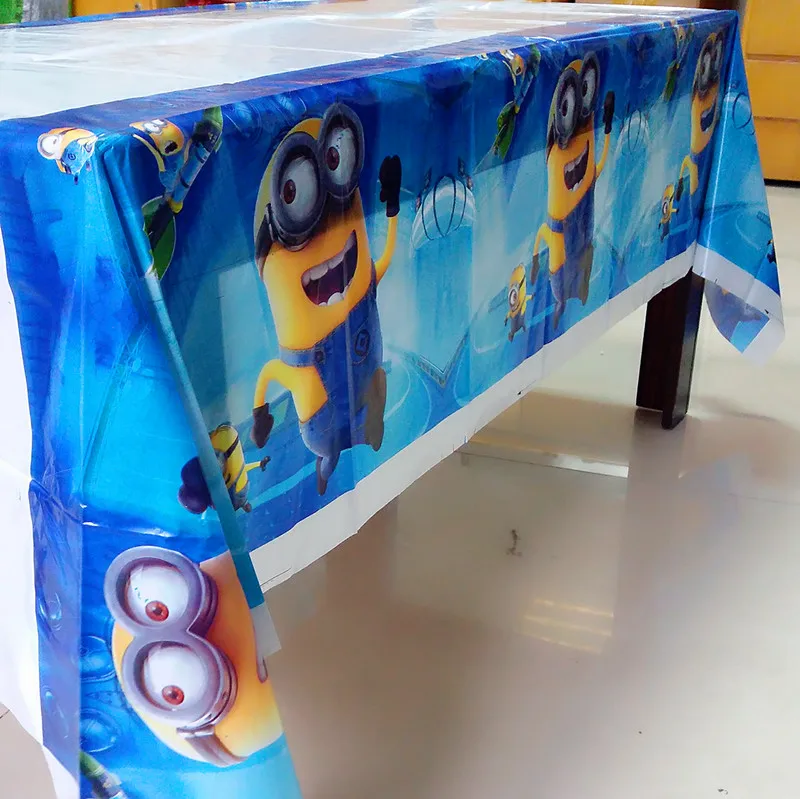 

108*180cm minions party supplies tablecloth favor kids birthday party decoration table clothes minions party supplies