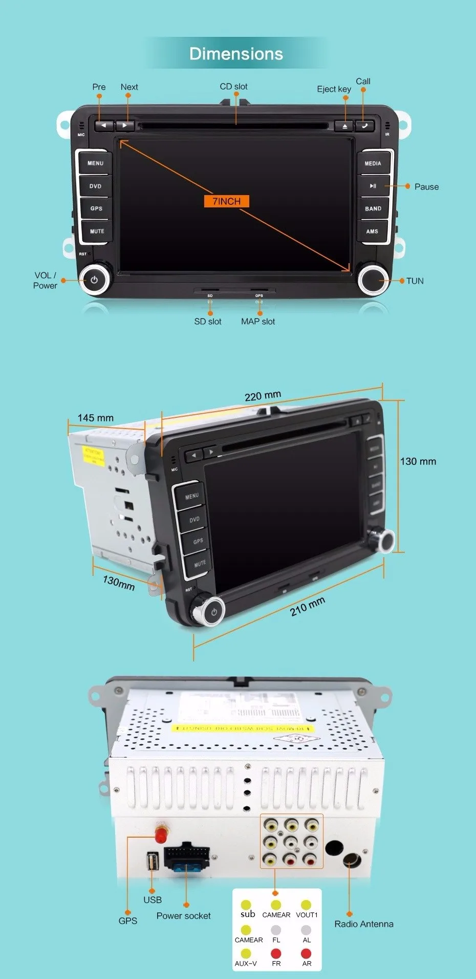 Clearance New! 2 din car dvd player For VW T5/GOLF V/POLO/PASSAT Variant/SAGITAR/EOS with GPS,tv(option) HD Digital,camera,video,radio,usb 0