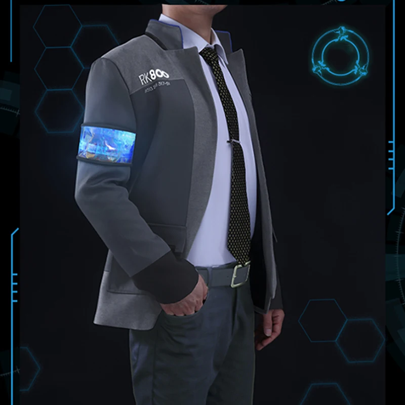 Детройт: Коннор RK800 светодиодный Косплей Костюм для Хэллоуина|Игровые костюмы| |