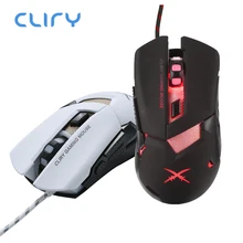 Cliry TOP QUALITY Gaming Mouse 4800DPI 6 Button Programming 4 breathing LED USB Optical Wired Computer Gamer Mice