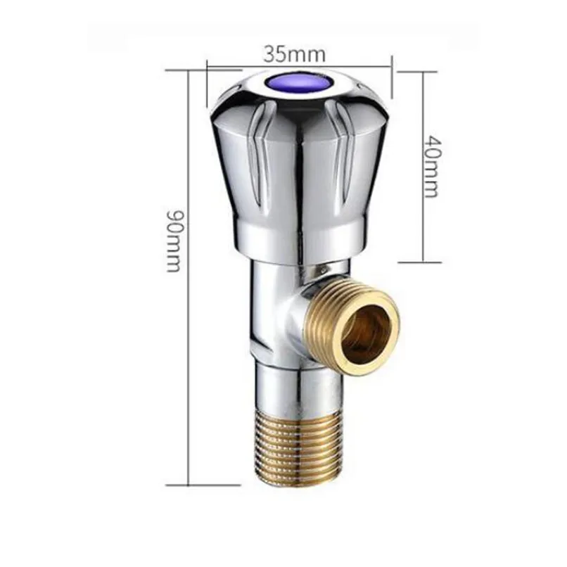 G1/2*1/2 Латунь утолщенной угловой клапан ванной кран водонагреватель стульчак водозапорный кран, горячей и холодной Универсальный впускной клапан