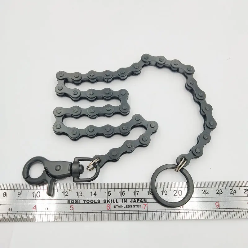 펑크 남성 지갑 벨트 체인, 자전거 체인, 금속 바지 체인, 청바지 바지, 남성 여성 패션 주얼리