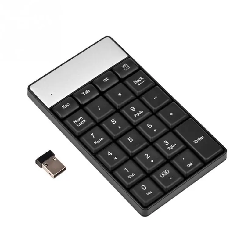 USB 2.4 جرام اللاسلكية لوحة رقمية 23 مفاتيح صغيرة لوحة مفاتيح صغيرة مع حاسبة مفتاح للمحاسبة قرص كمبيوتر محمول سطح المكتب
