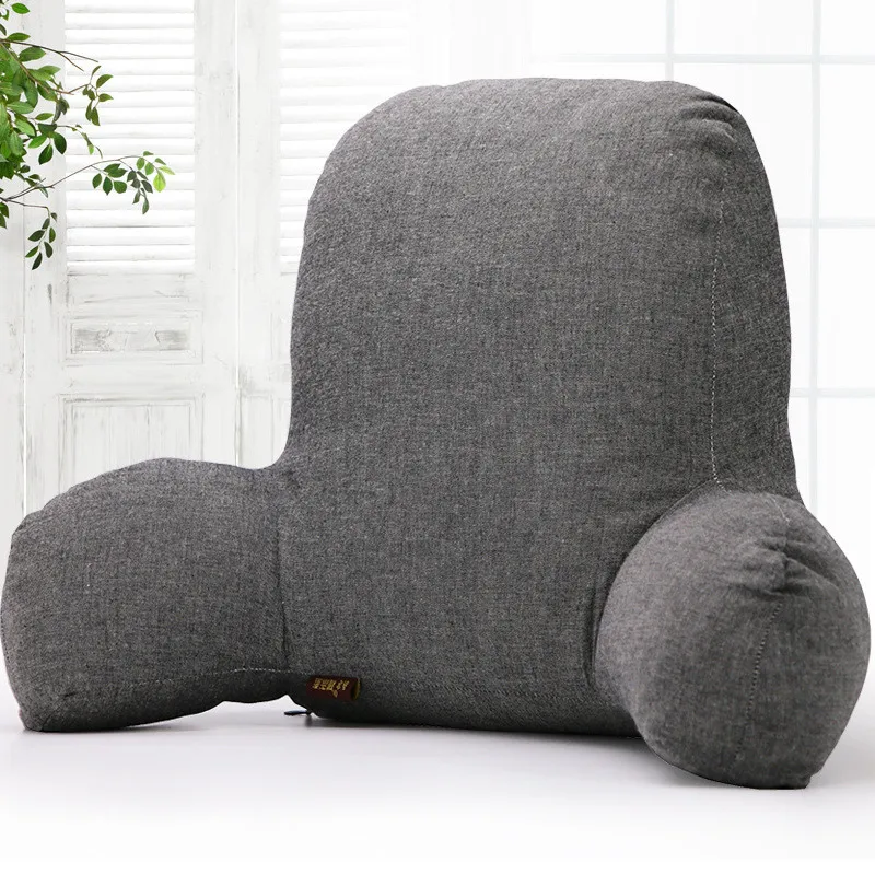 

Home Textile Rest Waist Pillow Gray Lumbar Back Cushion With Arm Support For Chair Car Seat Sofa Cotton Linen Plush Fabric Blue
