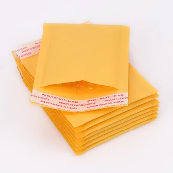 

5PCS The New Yellow Kraft Bubble Mailers Padded Envelopes Shipping Bag 110*130mm Self Seal Bag School Office Supplies