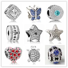 Btuamb роскошная хрустальная люстра звезды «любящее сердце» Черепаха "Сова" ананас браслеты с подвесками, соответственные Пандоре обаятельные Браслеты браслеты подарок для Для женщин аксессуары