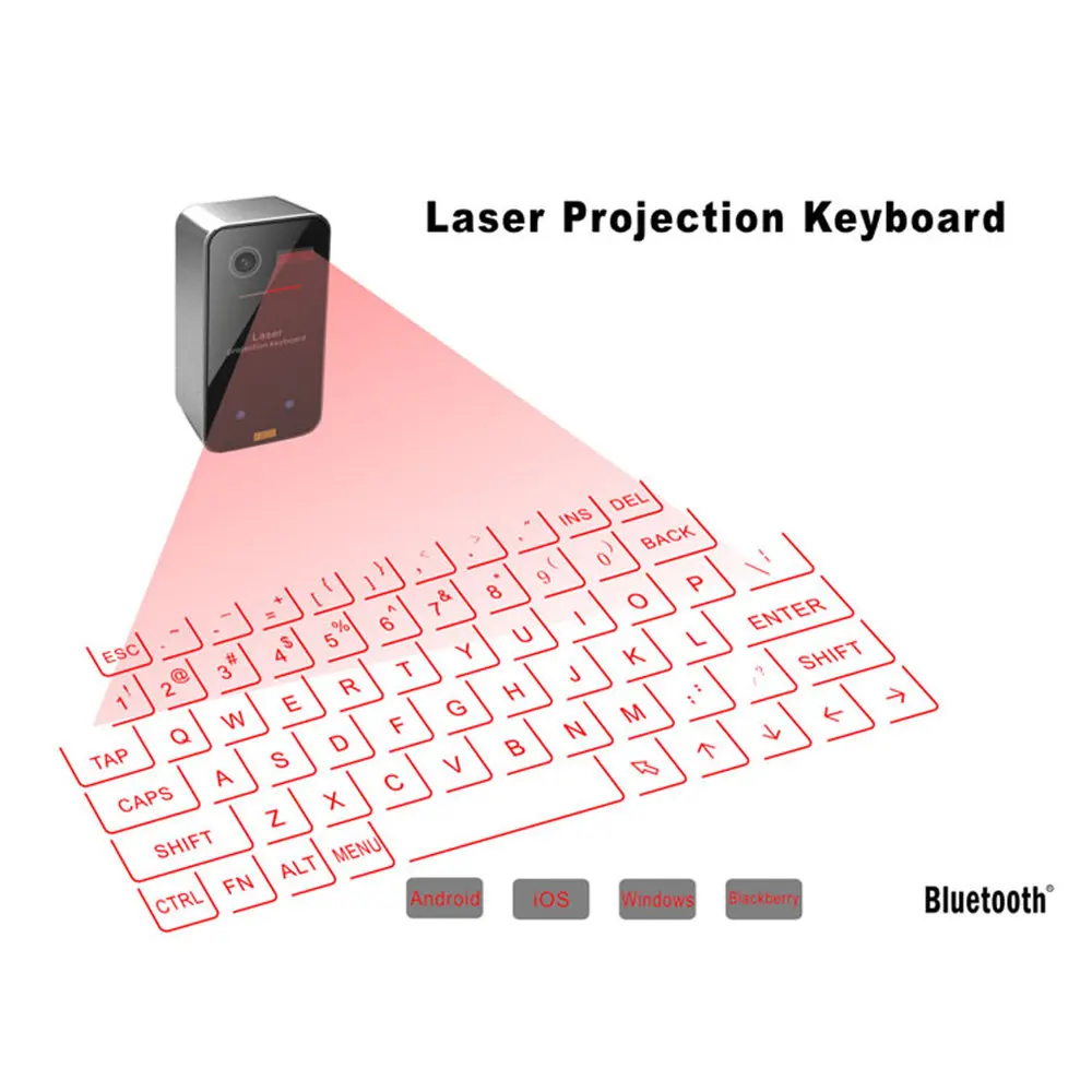 

Bluetooth Wireless Virtual Laser Keyboard Mini Portable Bluetooth Projection Keyboard for Windows For Mobile Phones