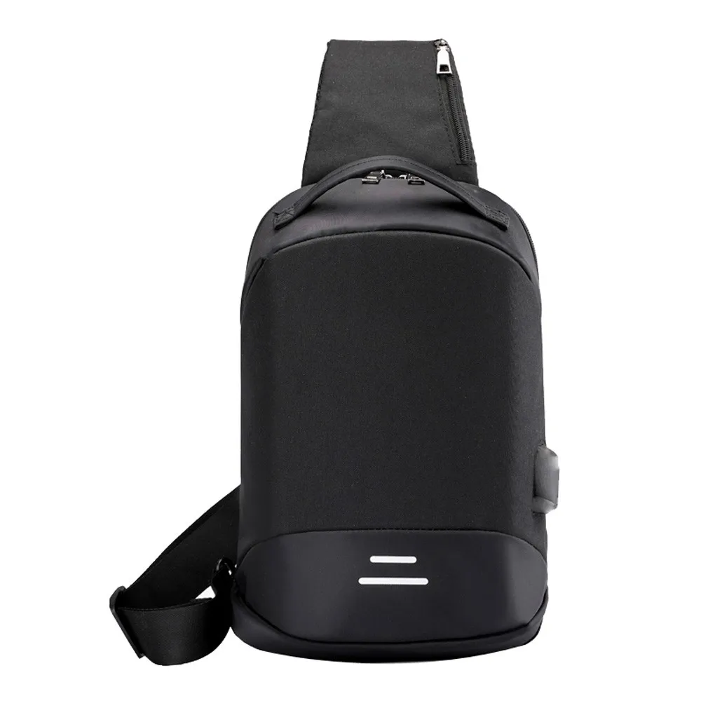 

Men's Chest Bag Anti-Theft USB Oxford Cloth Outdoor Shoulder Bags Messenger Waist Bag Handbag