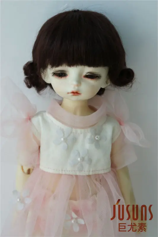 JD268 1/6 YOSD 100% парики из мохера для кукол 6-7 дюймов с короткими и Курчавый BJD парик мохеровая кукла аксессуары