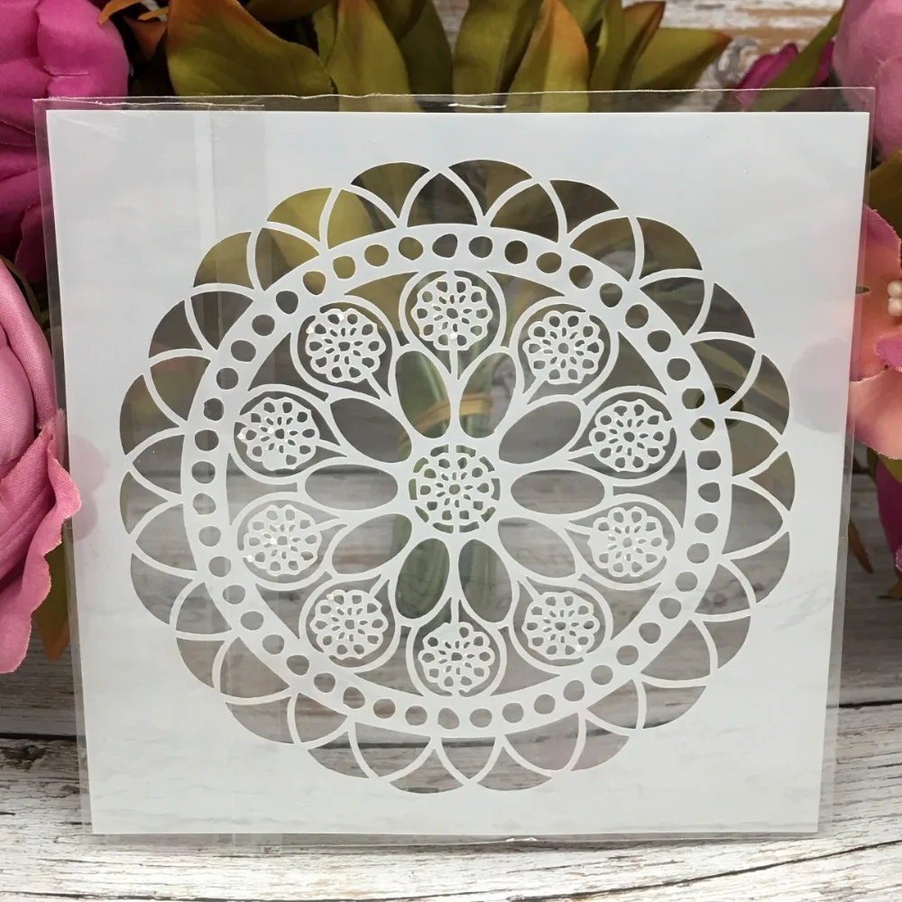

5" New Wheel Floral DIY Layering Stencils Wall Painting Scrapbook Coloring Embossing Album Decorative Paper Card Template