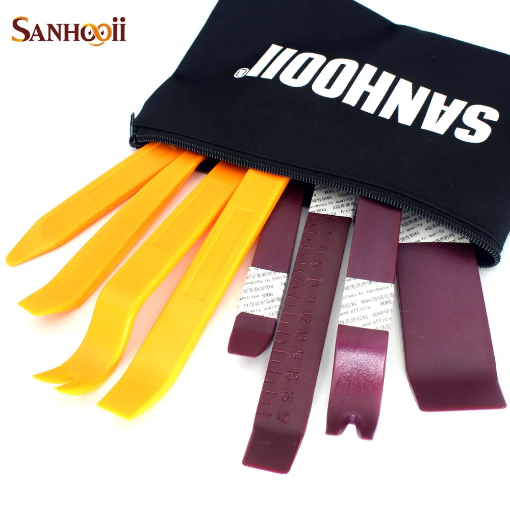 

SANHOOII 8pcs Hard Plastic Auto Radio Interior Door Clip Panel Opening Tool Repair Tool
