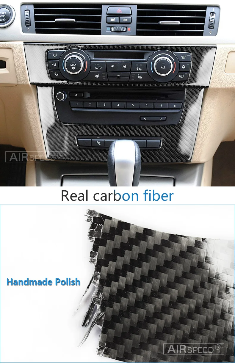 BMW 3 Series E90 E92 E93 Accessories Car Interior Carbon Fiber Air Conditioning CD Panel Cover Trim Decorations (10)