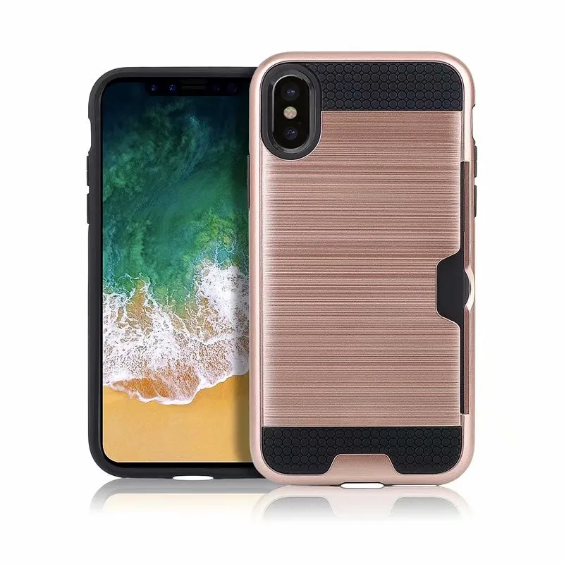 Роскошный прочный силиконовый гибридный жесткий чехол бумажник для Iphone X XR XS Max