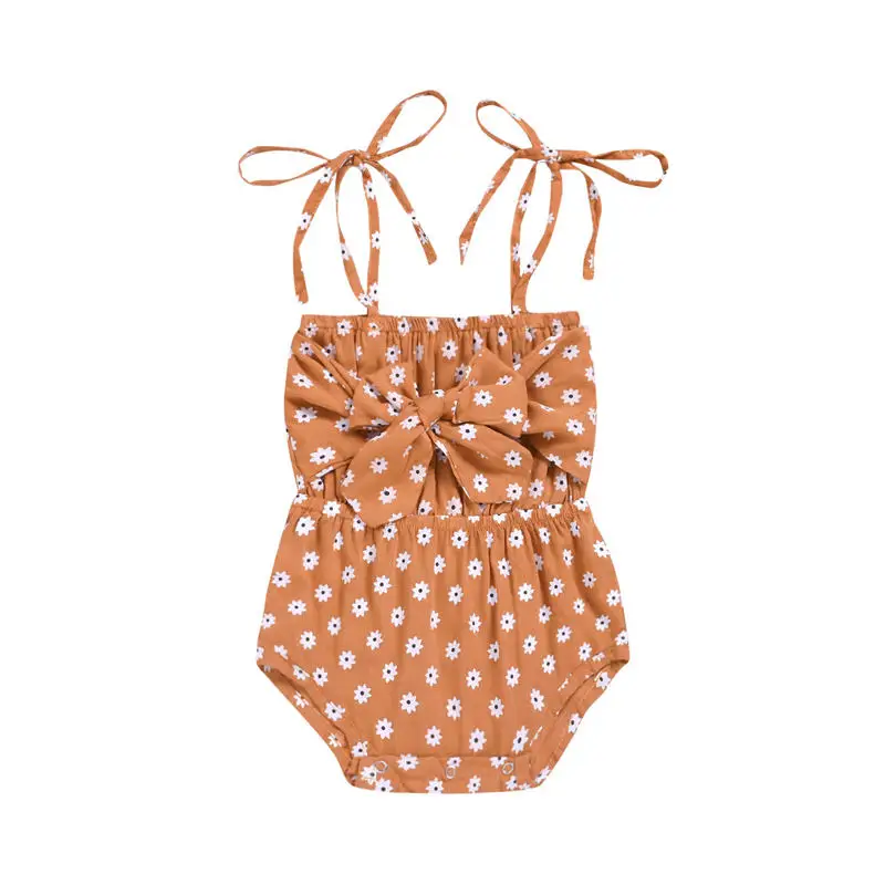 

Baby Girl Romper Newborn Strap Bowknot Floral Jumpsuit Outfit