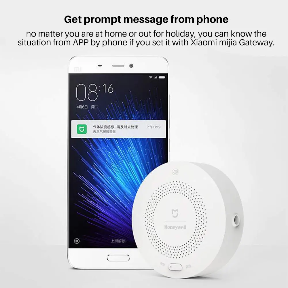 Детектор дыма Honeywell Xiaomi газовый датчик контроль огня защита потолка и стены