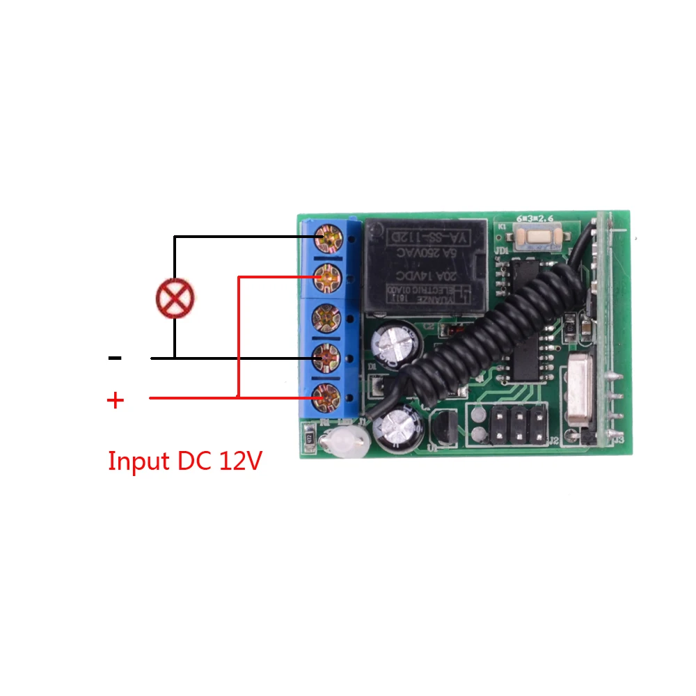 DC 12V 1CH 5A беспроводной пульт дистанционного управления релейный приемник и радиочастотный передатчик с задержкой времени 3s 5s 10s 15s функция