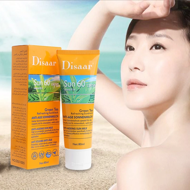 

Green Tea SPF 60+ Sunscreen Cream Moisturizing Protect Sunblock Face Care 80ml
