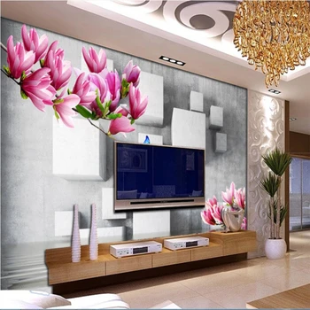 

beibehang Custom wallpaper mural photos 3d butterfly magnolia flower reflection living room bedroom tv backdrop wallpaper