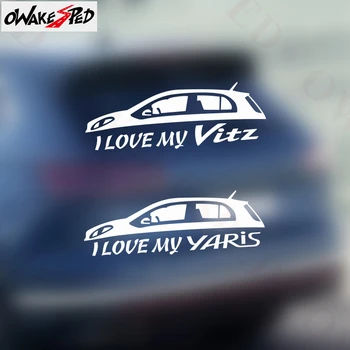 

Car Styling I love my Vinyl Decals Auto Body Window Glass Decor Sticker For Toyota Vitz Yaris 2007-2016 Funny Stickers