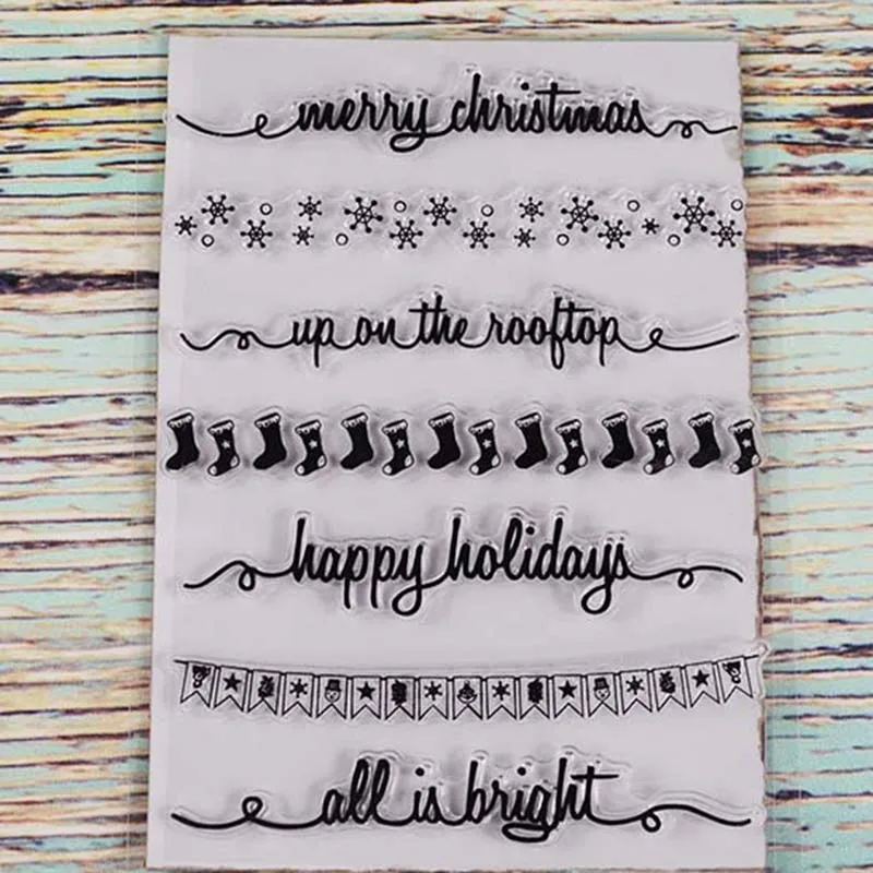 

Edge border Transparent clear stamp for DIY Scrapbooking/Card Making/Kids Christmas Fun Decoration Supplies