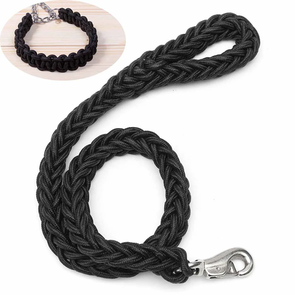 130cm Strong Pet Dog Braided Black Nylon Durable Dog Leash Lead High