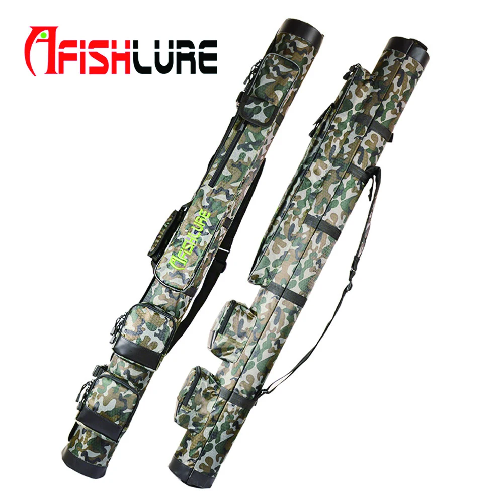 Сумки для удочек Afishlure, 1,2 м/1,3 м/1,45 м, двойная открытая трубка, сумка через плечо, водонепроницаемая холщовая черная/камуфляжная