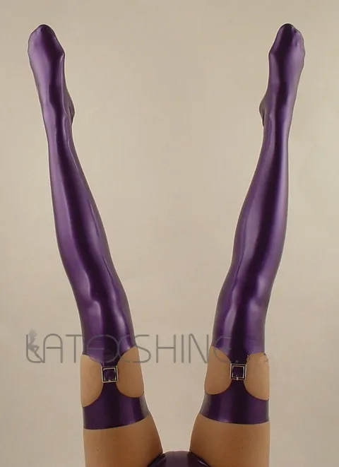

Latex Stockings Tights Highs Purple Latex Stockings
