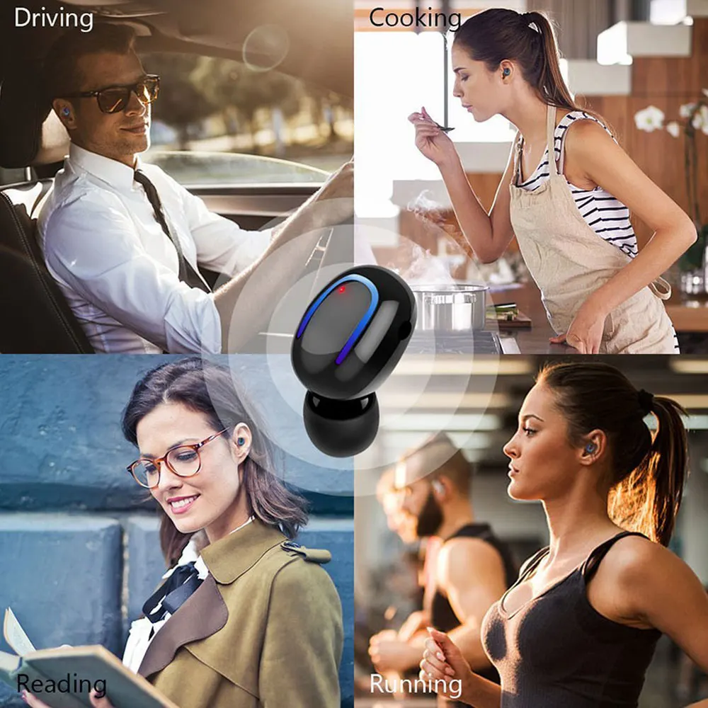 Bluetooth Earphone Invisible Earbuds With Mic Motion earpiece Wireless Charging Box stereo Headsets For IPhone Samsung Huawei