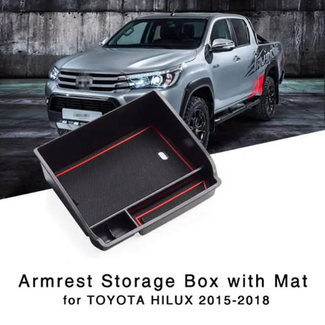 Armrest Storage Box for Toyota Hilux 2015 2016 2017 2018 Central Console Tray
