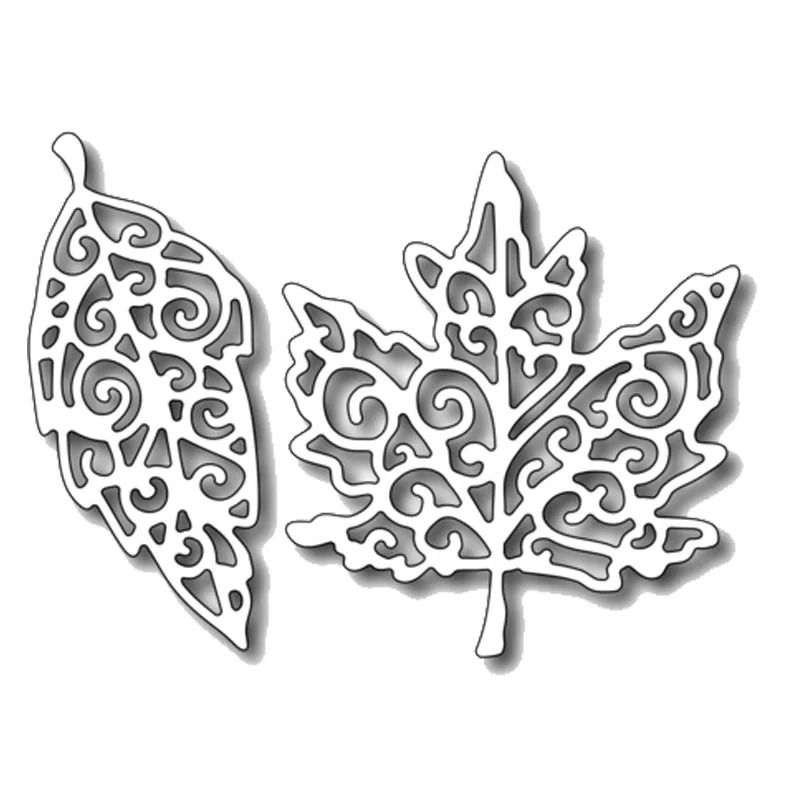 

Bi fujian 2pcs Leaves Frame METAL CUTTING DIES DIY Scrapbook PAPER CRAFT card album gift present knife mold art cutter