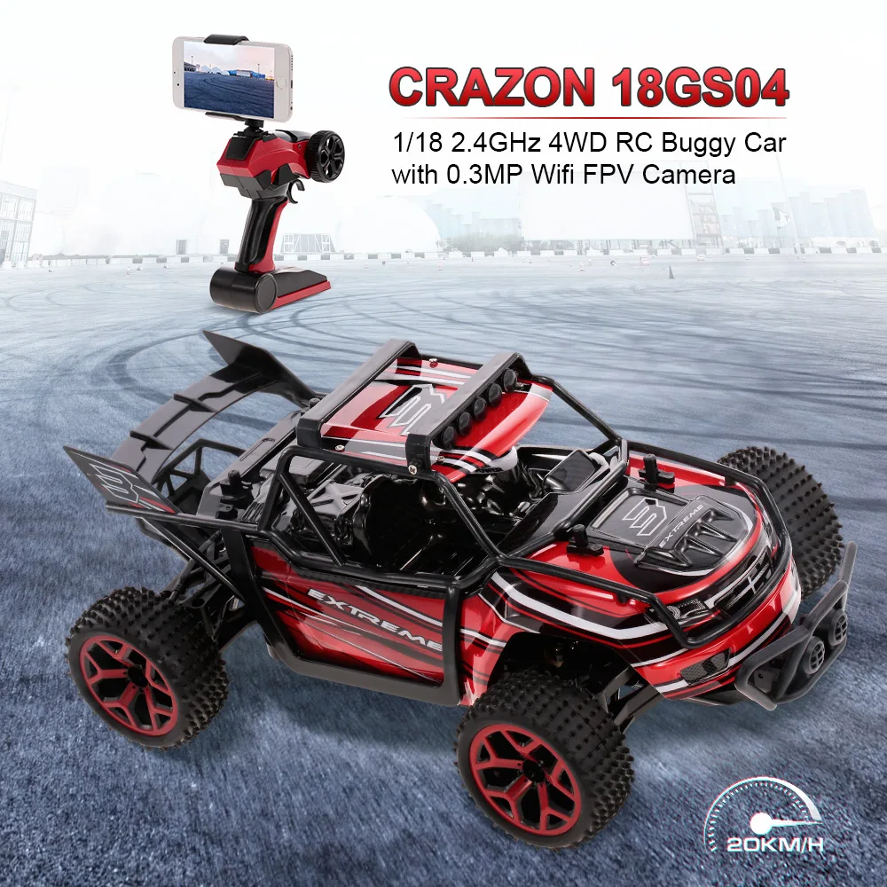 

Toys for Children RC Car 18GS04 1:18 2.4GHz 4WD 20km/h RC Buggy Cars 0.3MP Wifi FPV Camera Off-road Car Kids Toys