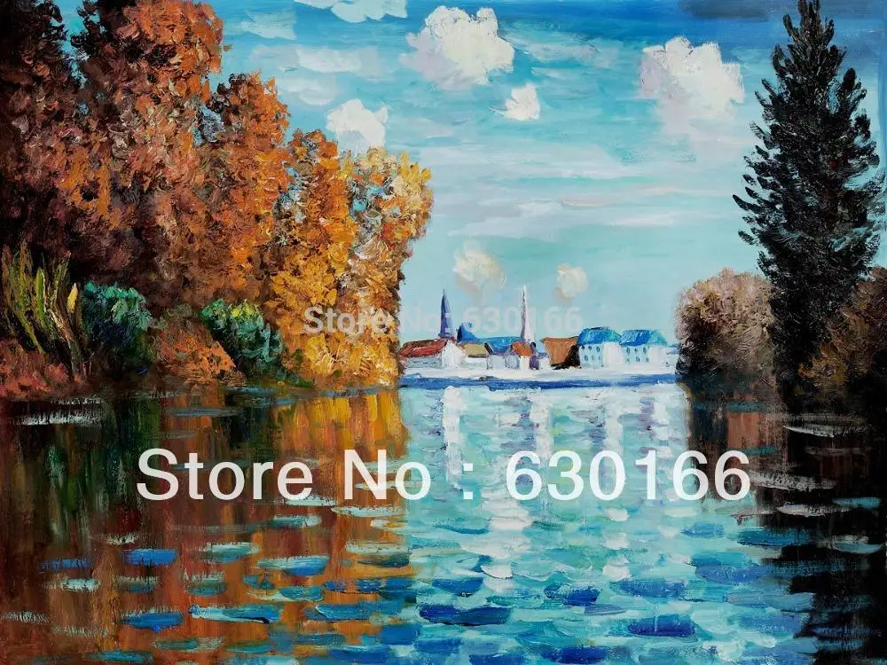 

Autumn at Argenteuil by Claude Monet, Landscape Wall Arts, Oil Painting Landscapes, Handpainted, Wall Decor, Free Ship