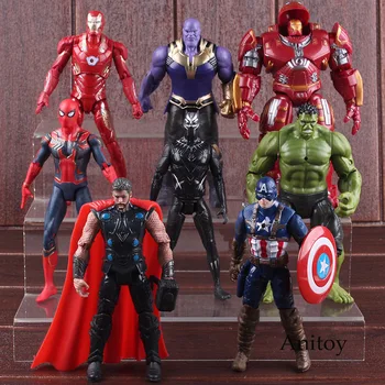 

Avengers 3 Infinity War Marvel Captain America Panther Thor Spiderman Thanos Iron Man Hulkuster Figure PVC Toys