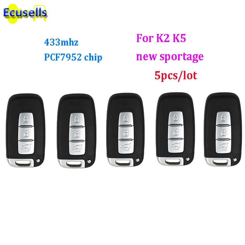 5pcs/lot 3 Buttons 433MHz smart Remote key Fob For KIA K2 K5 new