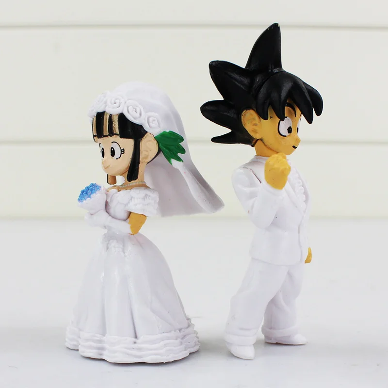 8cm Japan Anime Dragon Ball Goku ChiChi Wedding PVC Figure Toys 2pcs/set 8cm Japan Anime Dragon Ball Goku ChiChi Wedding PVC Figure Toys 2pcs/set